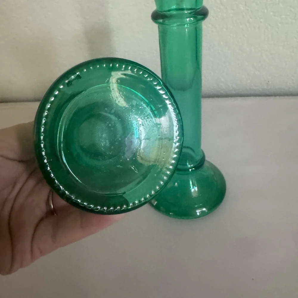 Indiana Glass Evergreen Bud Vase/taper Candle Holder